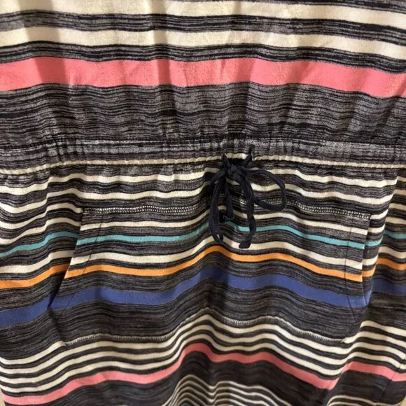 Talbots Women's Multi-Color Stripe Shift Drawstring Waist Comfy Dress ~ Small - Picture 7 of 10